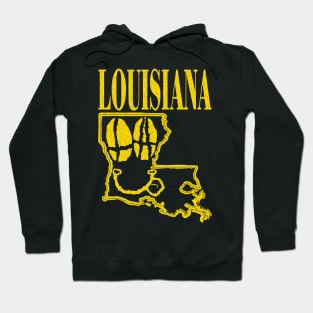 Louisiana Grunge Smiling Face Black Background Hoodie